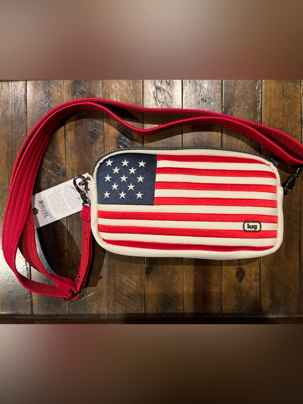 Lug USA 250 Matte Luxe USA Crossbody Coupe XL Macadamia American Flag. SOLD OUT